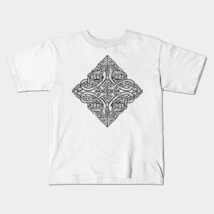 Four Birds, Four Dogs Celtic Design Kids T-Shirt